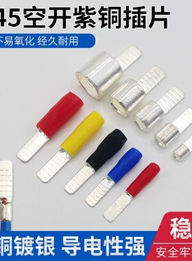 C45空开紫铜接线端子插片冷压铜线鼻子并线插针线鼻子断路器片型