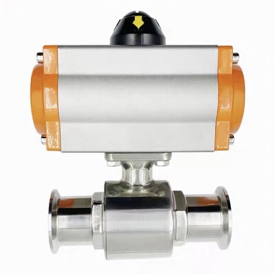 气动快装卫生级球阀Q681F 16P AT气缸 食品级卡箍两通不锈钢直通