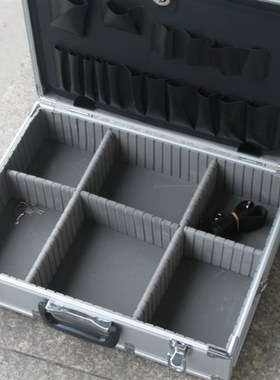 全铝合金加固 加厚密码锁铁包角工具箱 铝合金工具箱 45X33X15CM
