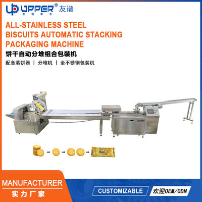 苏打饼干自动分堆组合包装机biscuit stacking packaging machine