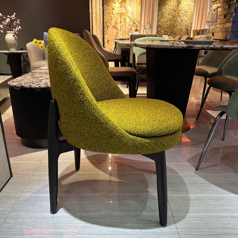 餐椅现代布艺椅子泰迪绒布白腊木实木奢华型大户型配家具