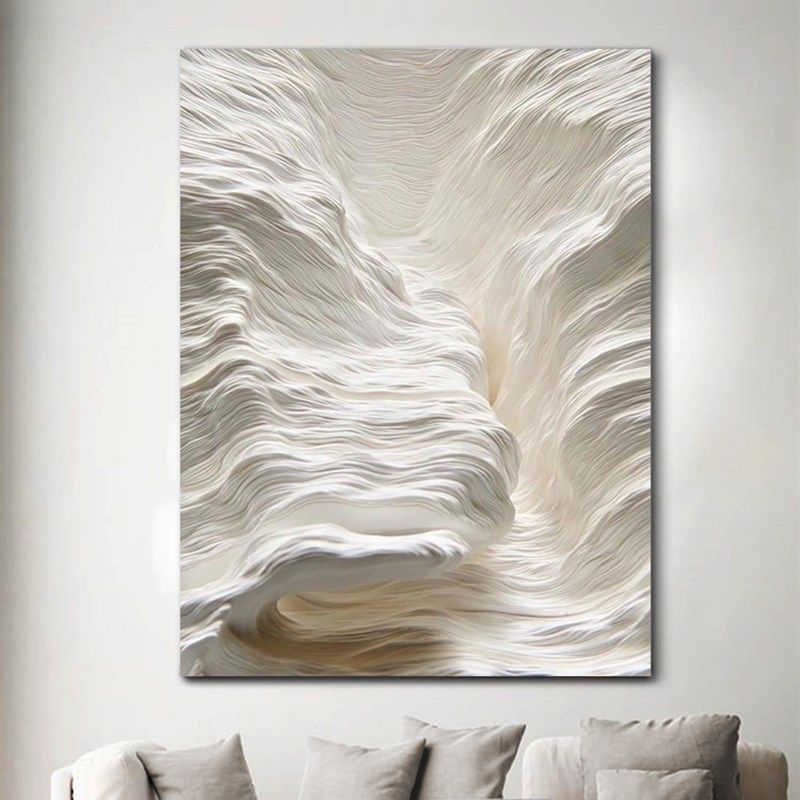 客厅无框装饰画定制沙发背景墙侘寂风肌理挂画奶油落地入户玄关,家居饰品,现代装饰画,淘宝优惠券,粉丝福利购,淘宝优惠卷