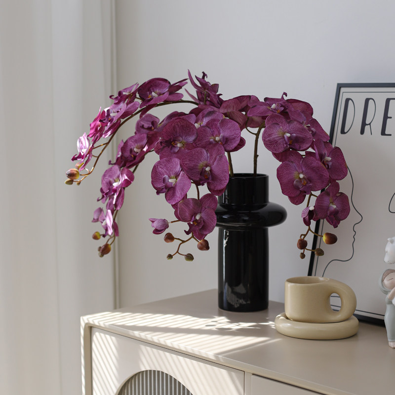复古紫色高品质9头蝴蝶兰仿真家居软装艺设计假婚庆拍照道,家居饰品,仿真花/假花,淘宝优惠券,粉丝福利购,淘宝优惠卷