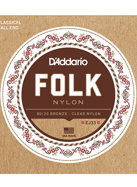 达达里奥Fol Nlon民谣尼龙弦 民谣吉他用 J J J