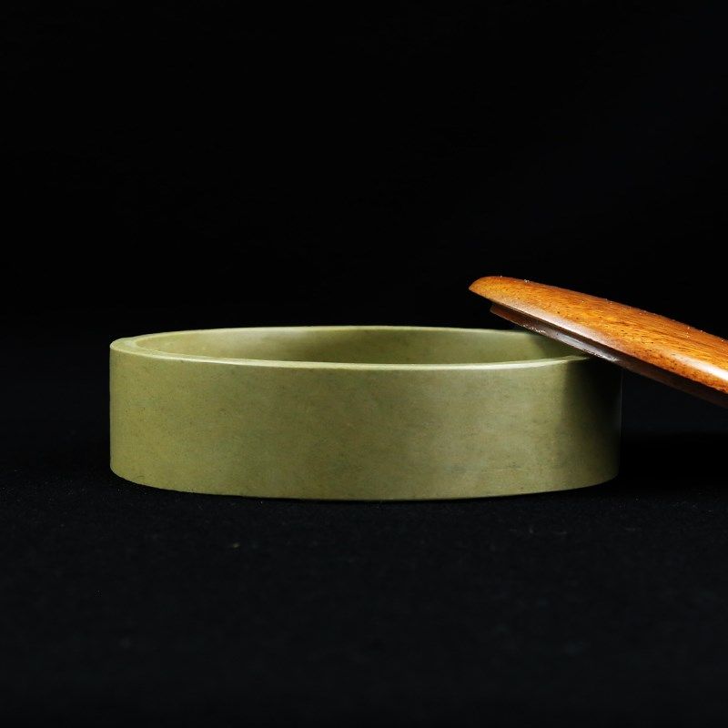 赋比兴 肇庆端砚台 寸带盖砚台 肇庆绿端砚台 干墨砚台 书法专用