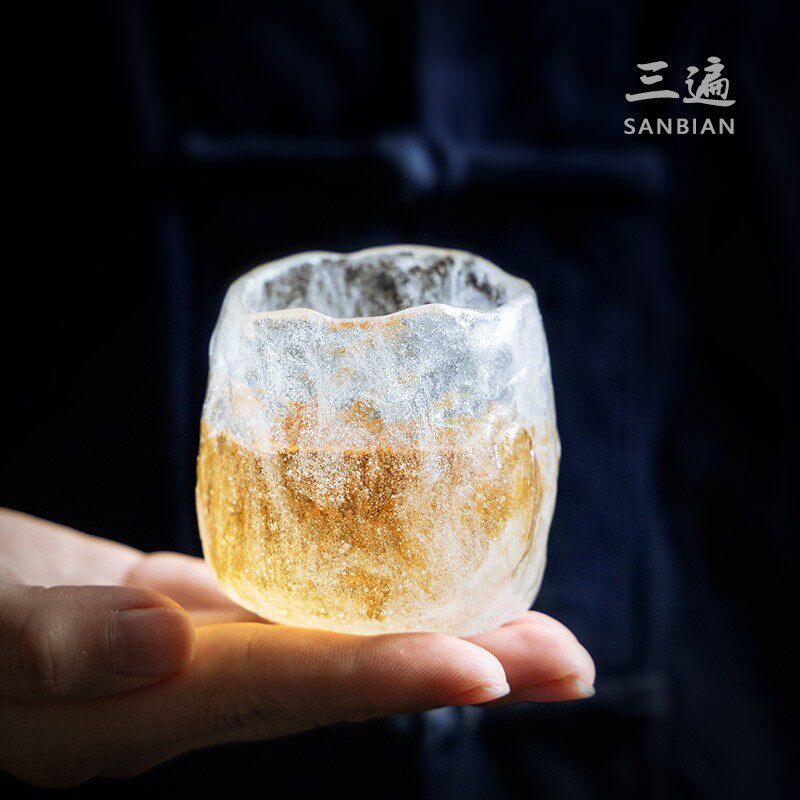 冰冻烧琉璃杯品茗杯女士端茶具小杯子古法杯功夫茶杯杯图片