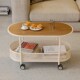 奶油风客厅茶几小户型小推车现代创意玻璃小桌子