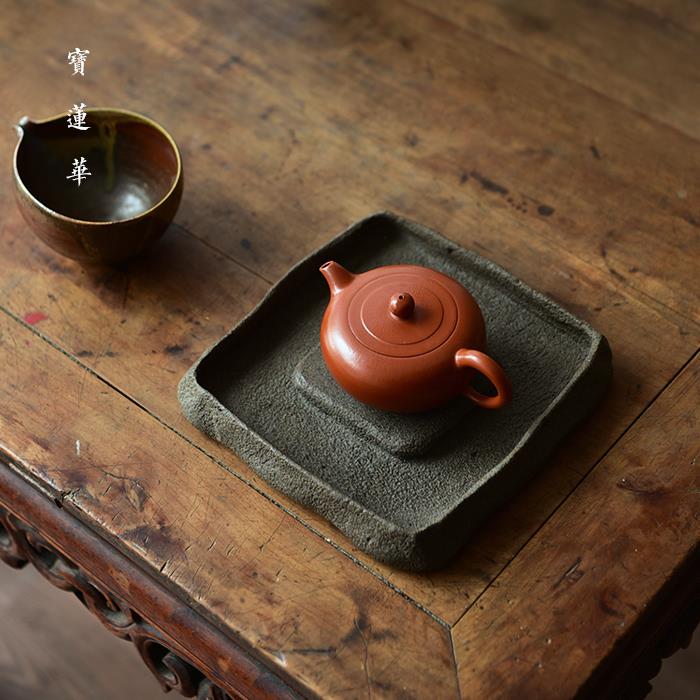 玄武岩石壶承 手工随形石茶托石托盘 干泡石茶盘养壶托石茶台茶海