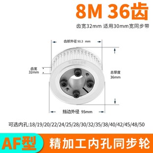 免键同步轮8M36齿宽32内孔8 141516胀紧套同步带轮定做套 w10