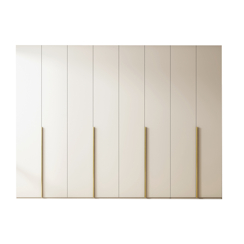 欧松实木家用卧室现代小户型极简奶油风一门到顶衣橱柜子