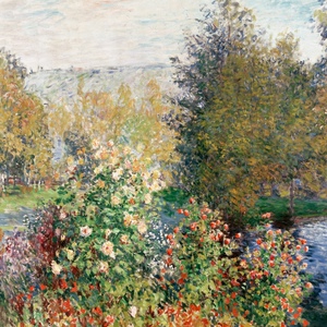 莫奈饰画客厅挂画玄关沙发背景墙印象派风景壁画油画布喷绘