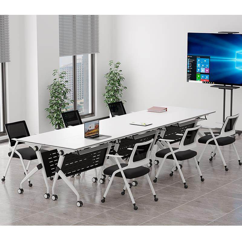 折叠培训桌子会议桌组合长条桌可移动拼接办公桌 简约培训机构桌