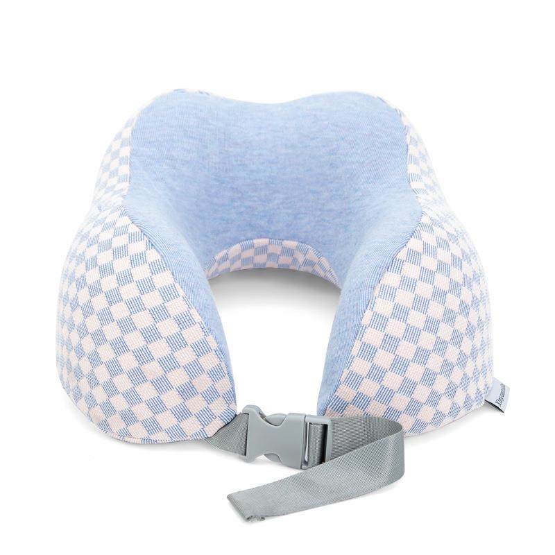 格子U型枕慢回弹护颈枕脖枕旅行收纳可拆洗护颈枕加Logo活动礼品