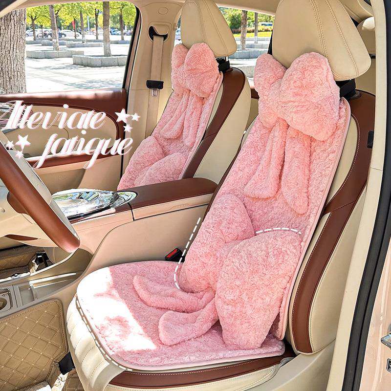 蝴蝶结汽车头枕护颈枕四季通用车载座椅靠枕靠垫车用腰靠汽车内饰