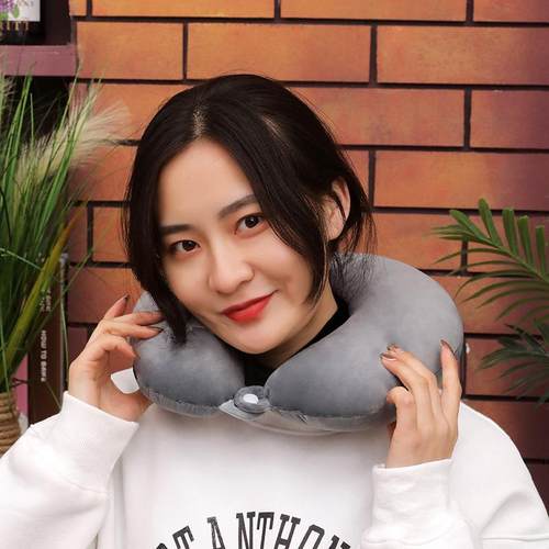 礼品颈椎枕头学生午睡枕羽绒棉枕芯护颈抱枕定 制u形靠枕头枕