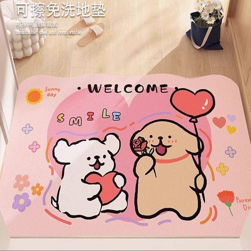 卡通皮革门垫换鞋进门地垫入户门垫可擦免洗pvc可裁剪耐脏脚垫