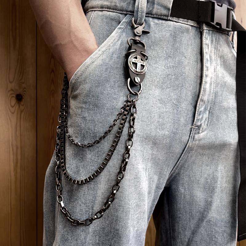 ins高街暗黑百搭金属复古牛仔裤链条配饰腰链十字潮男女嘻哈裤链,3C数码配件,USB多功能数码宝,淘宝优惠券,粉丝福利购,淘宝优惠卷