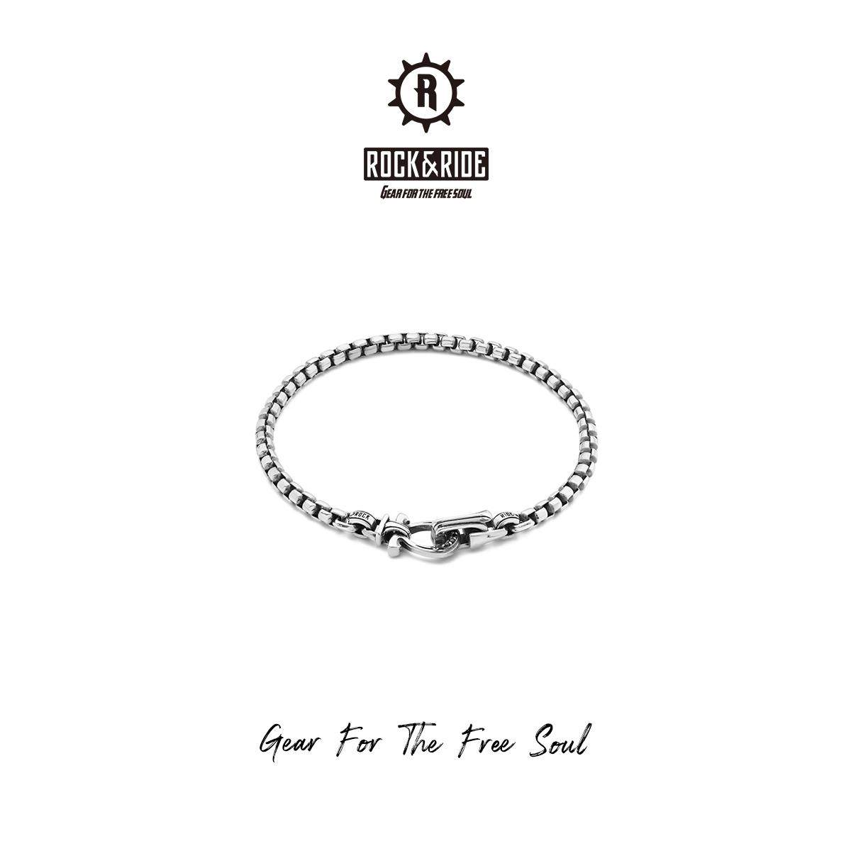 Rockride十字铆钉手镯新的高端男士独特的时尚925银礼物