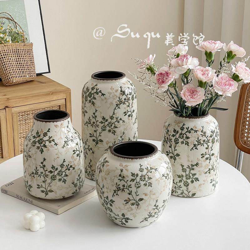 覆古陶瓷花瓶摆件客厅新中式插花创意高级感田园风装饰品艺术干,鲜花速递/花卉仿真/绿植园艺,花瓶,淘宝优惠券,粉丝福利购,淘宝优惠卷