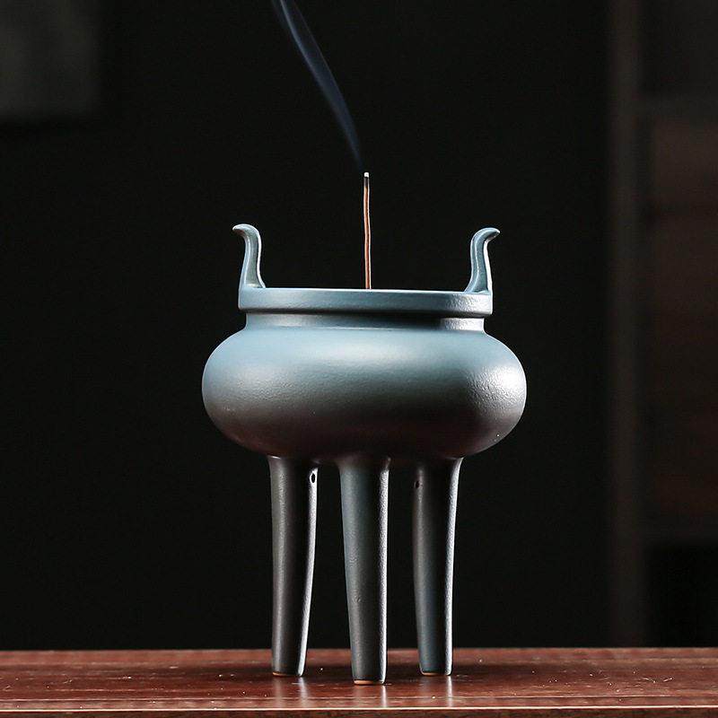 庭野堂 仿古宫廷风三足高脚香炉线香炉家用新中式禅意熏香炉摆件,餐饮具,茶道/香炉,淘宝优惠券,粉丝福利购,淘宝优惠卷