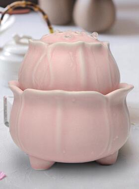 桌面陶瓷静音喷泉流水摆件卧室小型号风水轮办公室加湿器创意礼物