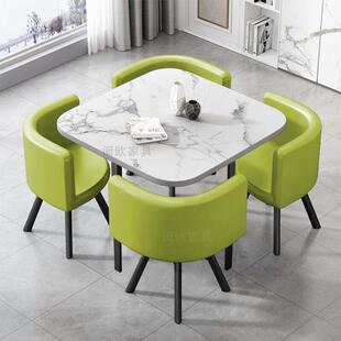 简约谈判洽谈会客桌椅组合套装休闲创意网红接待小圆桌奶茶甜品店