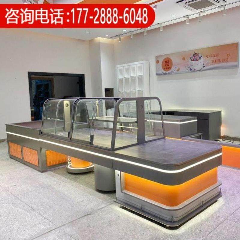 烘焙展柜面包展示柜中岛柜新款弧形移门边柜糕点柜不锈钢面包架子