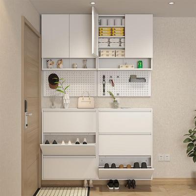 12-15cm超薄鞋柜家用门口小户型入户大容量玄关柜挂墙钢制窄鞋柜