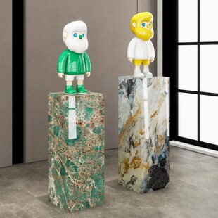 岩板花架子装饰摆j件底座家居玄关柜客厅电视柜旁装饰置物架展示