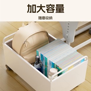 书包收纳架桌下小推车零食v置物架滑轮架收纳筐带轮碳钢放书的书