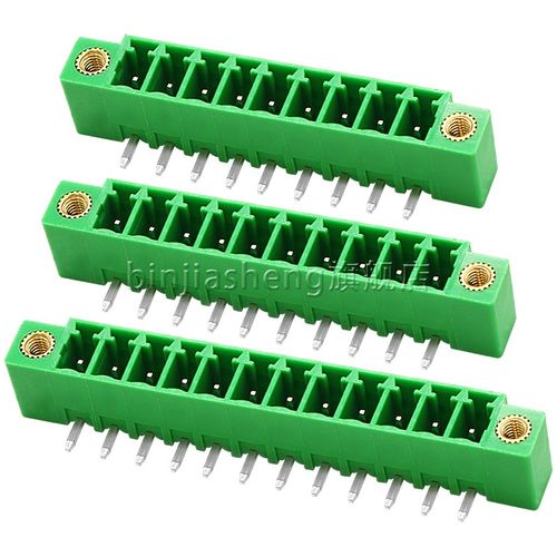 KF2EDGRM-3.81mm间距带耳定位弯针座2/3/4/5/6-12P插拔式接线端子