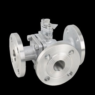 不锈钢L型三通球阀 16P DN15 不锈钢三通法兰球阀 Q44F