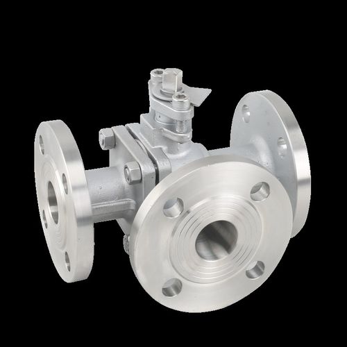 不锈钢三通法兰球阀 Q44F-16P 不锈钢L型三通球阀 DN15 20 25 32