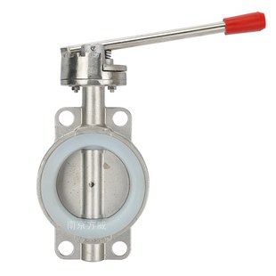 不锈钢硅胶密封对夹式 10P 蝶阀DN50 100 304手动蝶阀 D71X