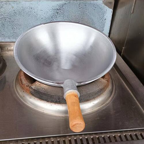 纯铝炒锅铸造老式圆底锅不生锈铝马勺烧龙虾专用锅加厚大铝锅商用