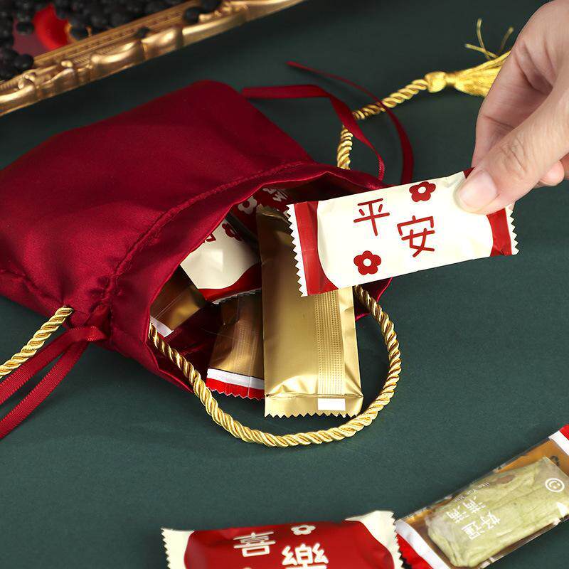 喜糖袋结婚专用丝绒布喜糖袋子婚礼手提喜袋空盒高级感包装礼盒
