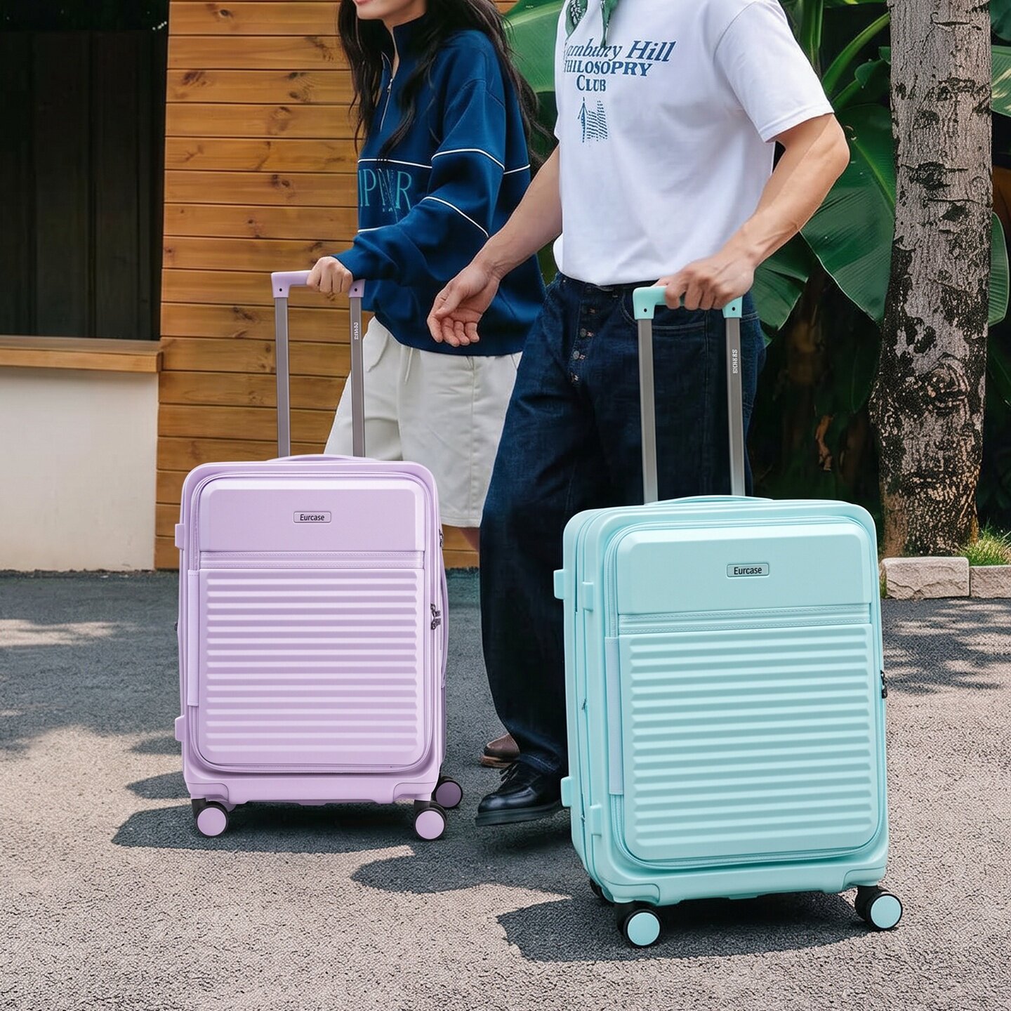 Eurcase100%纯PC双仓三开门