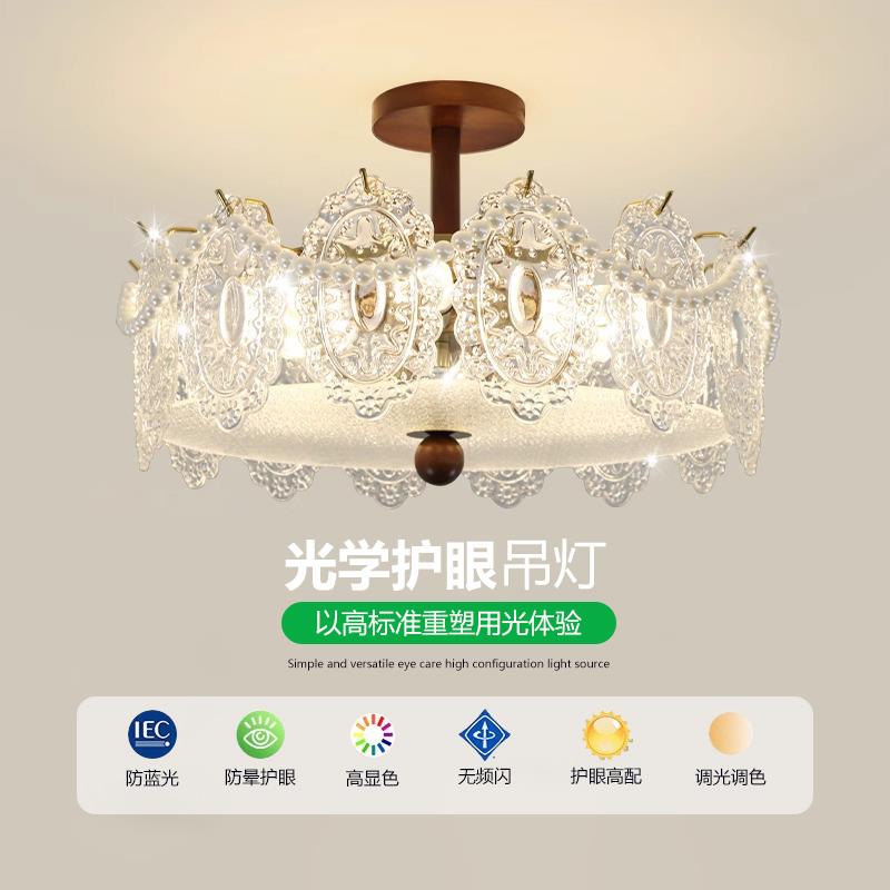 法式中古风灯主室灯20XDG-275餐25新款水晶玻璃复古客厅吸顶灯轻