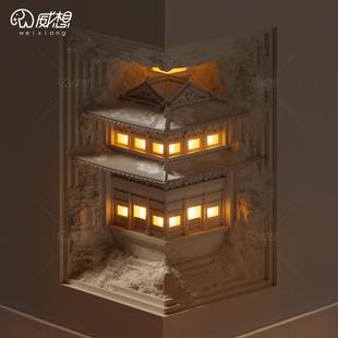 嵌式 新中式 入膏壁燈走轉(zhuǎn)角墻角廊感應(yīng)燈RL8070石中國風(fēng)內(nèi)嵌預(yù)埋壁