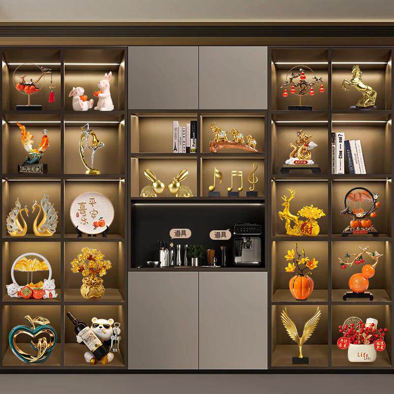 轻奢高档酒柜装饰品摆件玄关客厅桌面电视柜简约现代新房布置摆设