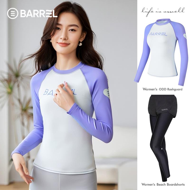 潜水服女冲浪浮衣女分体防晒泳速干长袖保守水母衣ODD25169潜瘦户