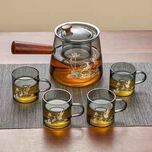 侧把玻璃茶壶耐高温加厚家用电陶炉煮茶壶过滤泡茶器高档茶具套装