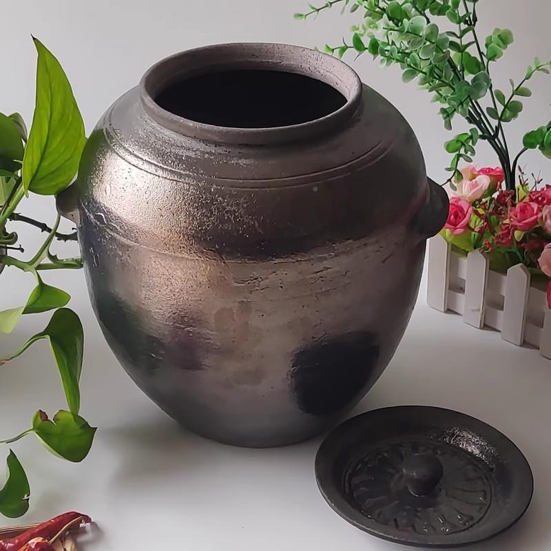 非遗无釉平定砂锅黑ECU砂肉坛子罐腌制咸储炖米陶纯手工制作粗菜
