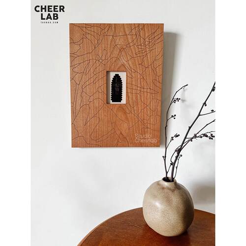 CHEERLAB禅意小众艺术中古樱桃木装饰画现代立体雕刻侘寂风挂画