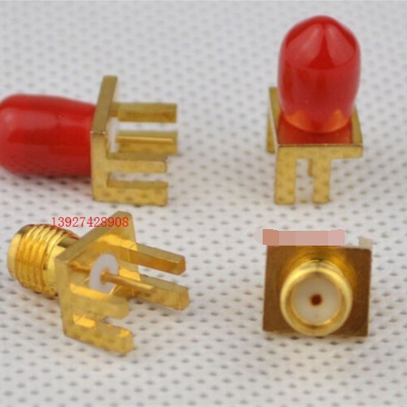 SMA-KE射频RF连接器SMA母座大号偏脚位SMA-KF母直插式插板式50欧