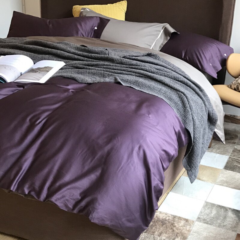 欧式奢华纯色简约新疆长绒棉贡缎四件套全棉纯棉床单床笠高档床品