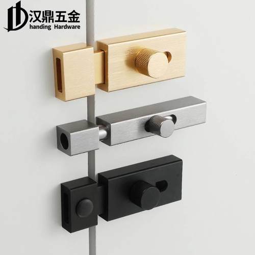 插销门栓免打孔合金防盗门锁扣简易加厚厕所卫生间门销反锁门神器