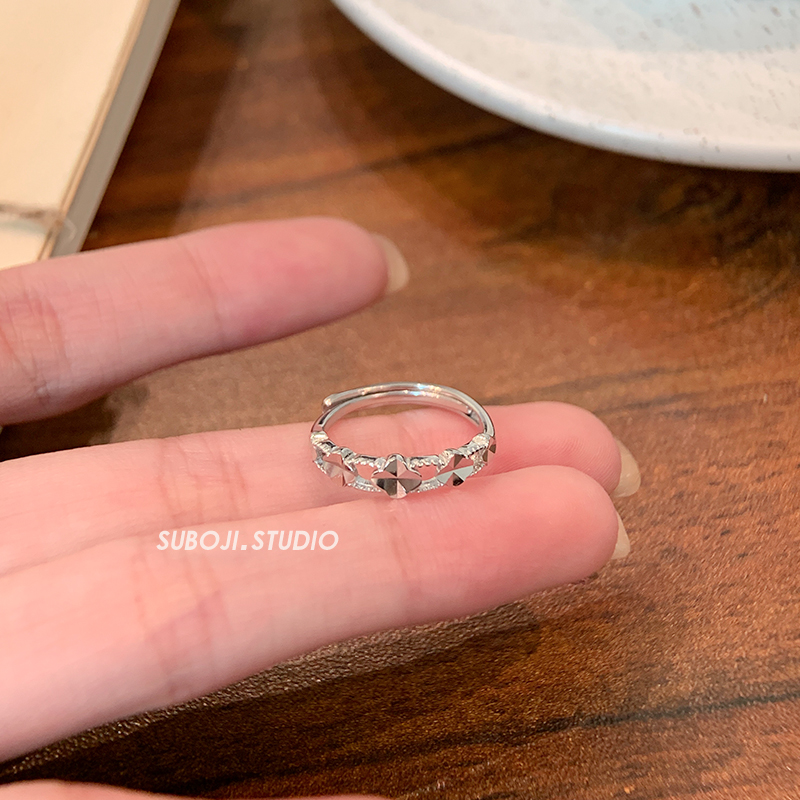 素泊集「四叶草」戒指纯银999