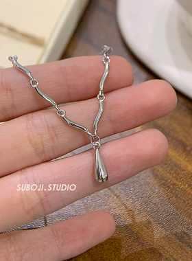 素泊集「波浪水滴」项链纯银925