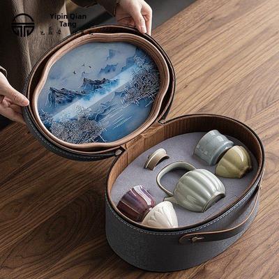 大名窑带提梁壶套装中ZDA式高陶瓷主人杯档子品茗杯五茶盏茶具盒